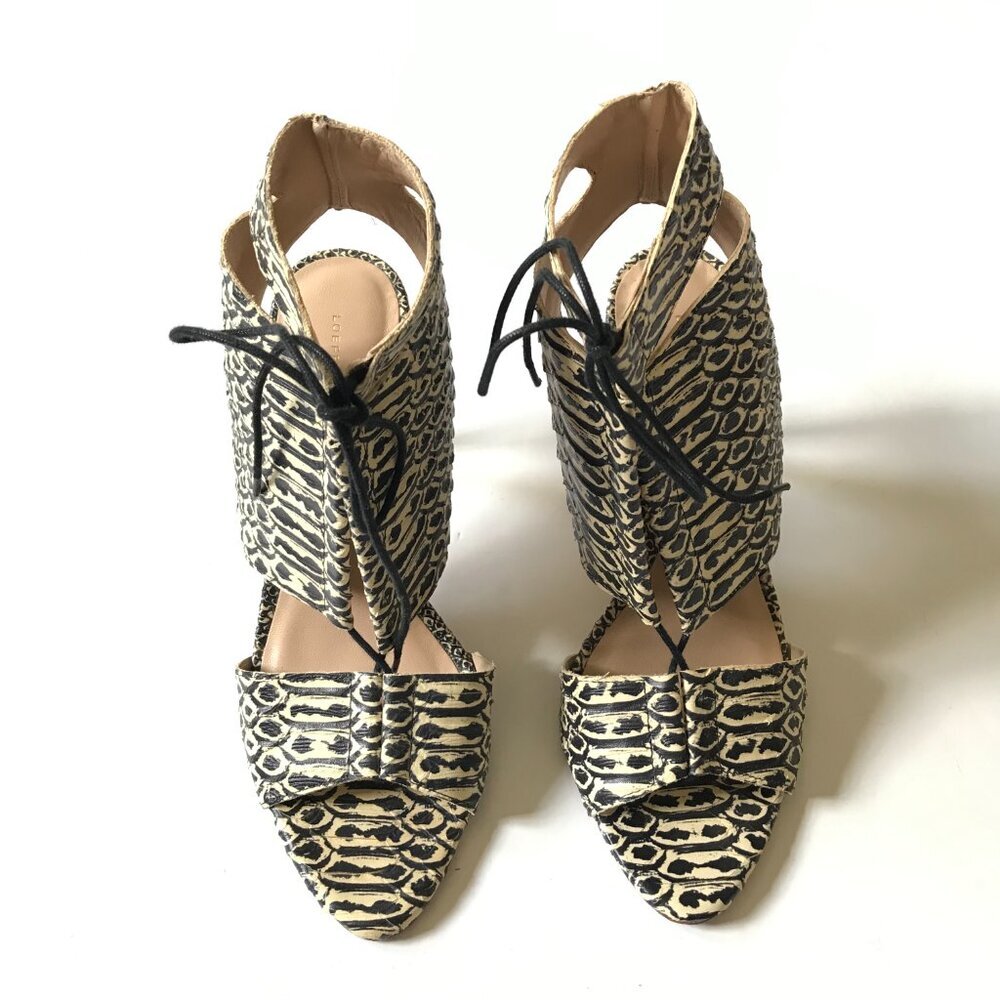Loeffler Randall Scarlet Lace Up Sandals Bootie Womens 8.5 Black Leather Shoes - Picture 5 of 13